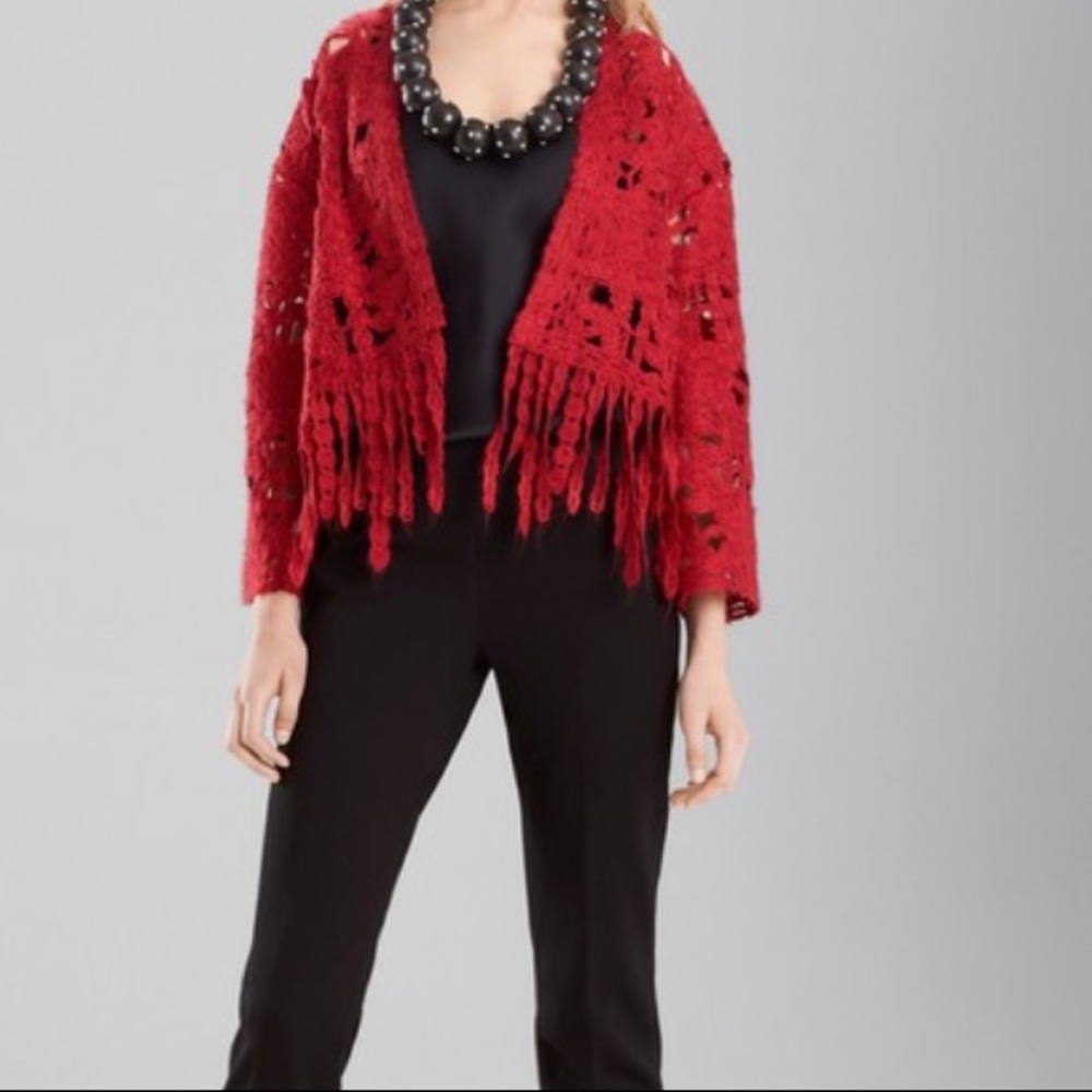 Josie Natori Macrame Topper Coat